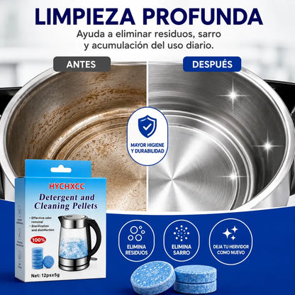 12 Pastillas Limpiadoras Antisarro Hervidor Cafetera