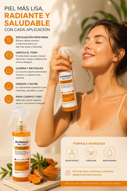 Dr. Melaxin Peel Shot - Spray exfoliante con ácido kójico y cúrcuma