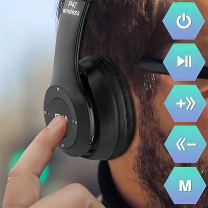 Audifonos Inalambricos Bluetooth P47 Radio MicroSD Manos Libres Video Conferencia