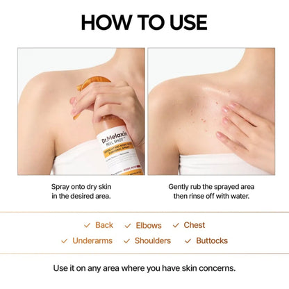 Dr.Melaxin - Spray corporal exfoliante Peel Shot con ácido kójico y cúrcuma