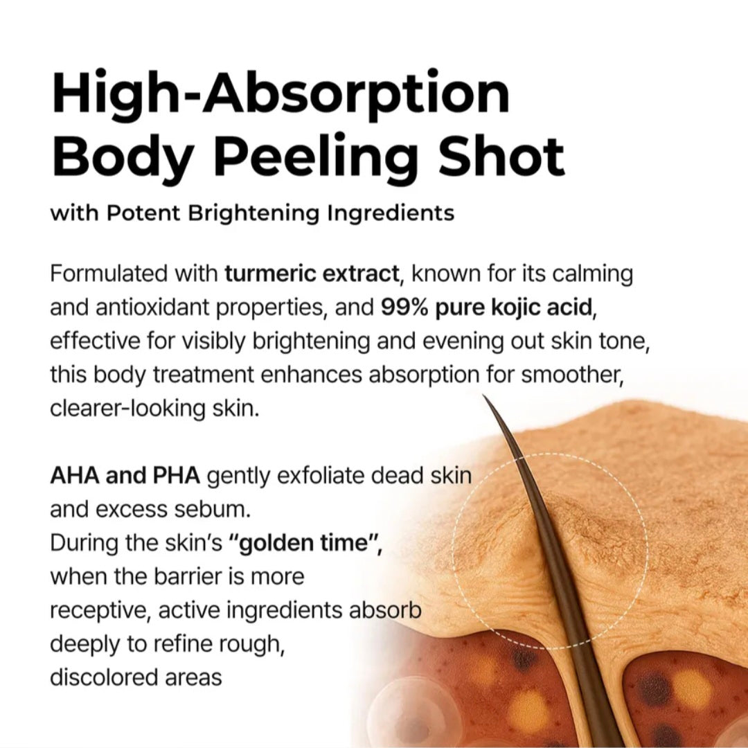Dr.Melaxin - Spray corporal exfoliante Peel Shot con ácido kójico y cúrcuma